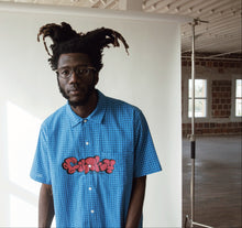 filthy® graph button up shirt (blue)