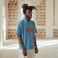 filthy® graph button up shirt (blue)