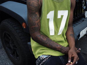 filthy® fishnet swingman jersey (lime)