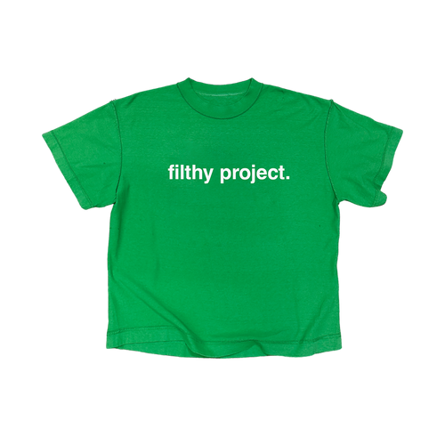 filthy® expert level graphic design tee green (boxy)