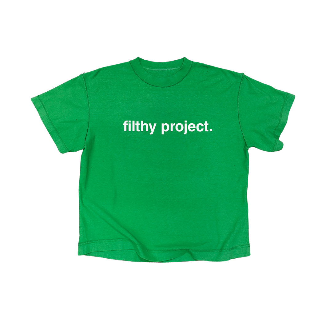 filthy® expert level graphic design tee green (boxy)