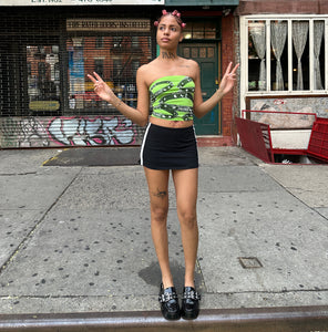 filthy® womens spike collar tube top (green)