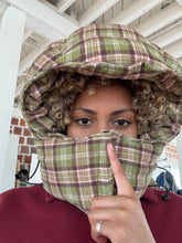 filthy® plaid puffer hood (green)