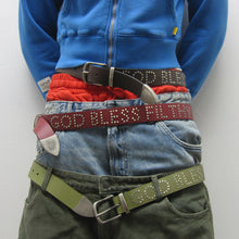 filthy riveted leather belt (dark brown)