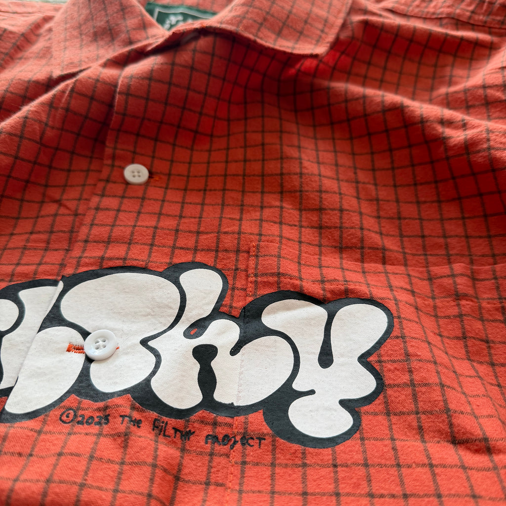 filthy® graph button up shirt (orange) – the filthy project®