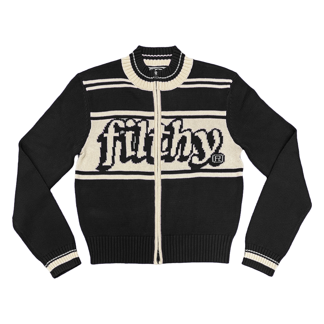 filthy® knitted cardigan zip-up