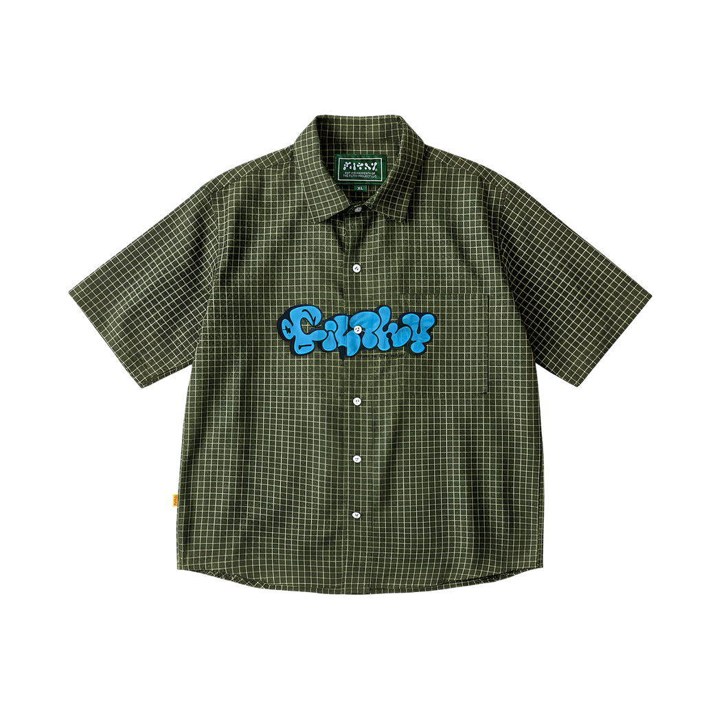 filthy® graph button up shirt (olive)
