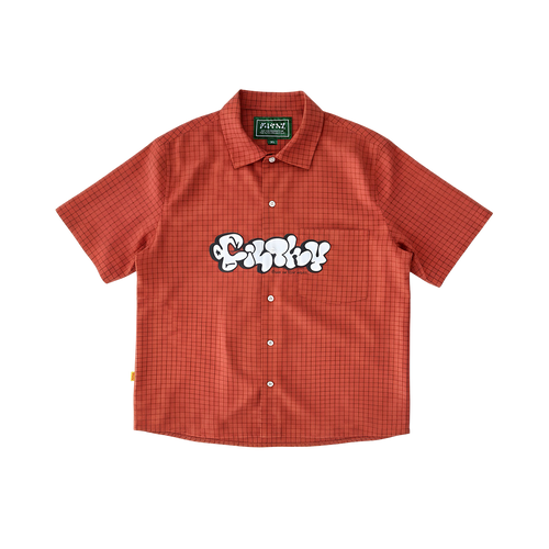 filthy® graph button up shirt (orange)