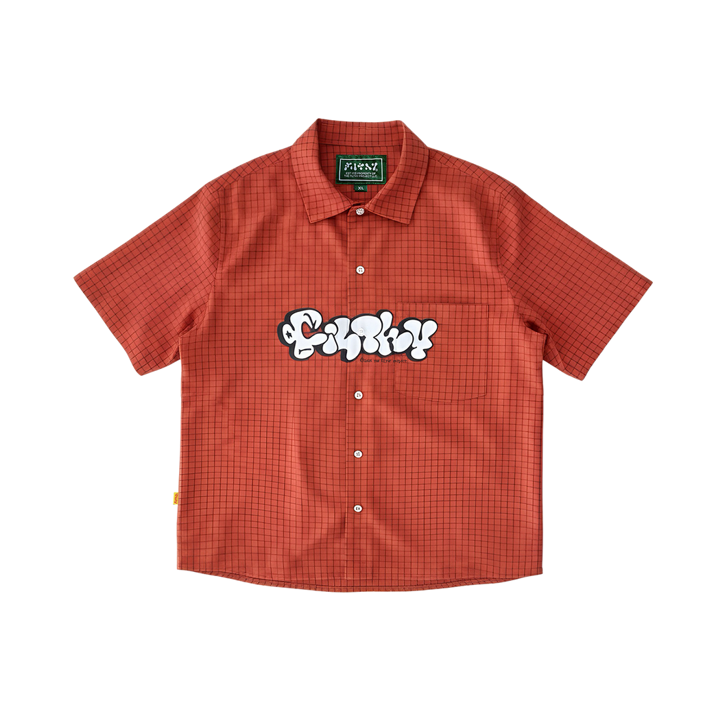 filthy® graph button up shirt (orange)
