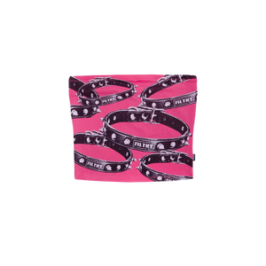 filthy® womens spike collar tube top (pink)