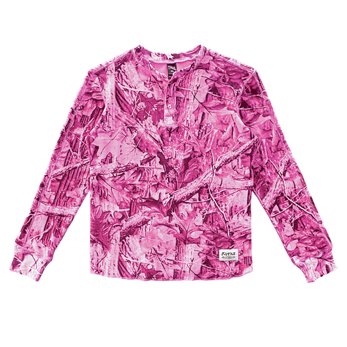 filthy® camo thermal henley (pink)