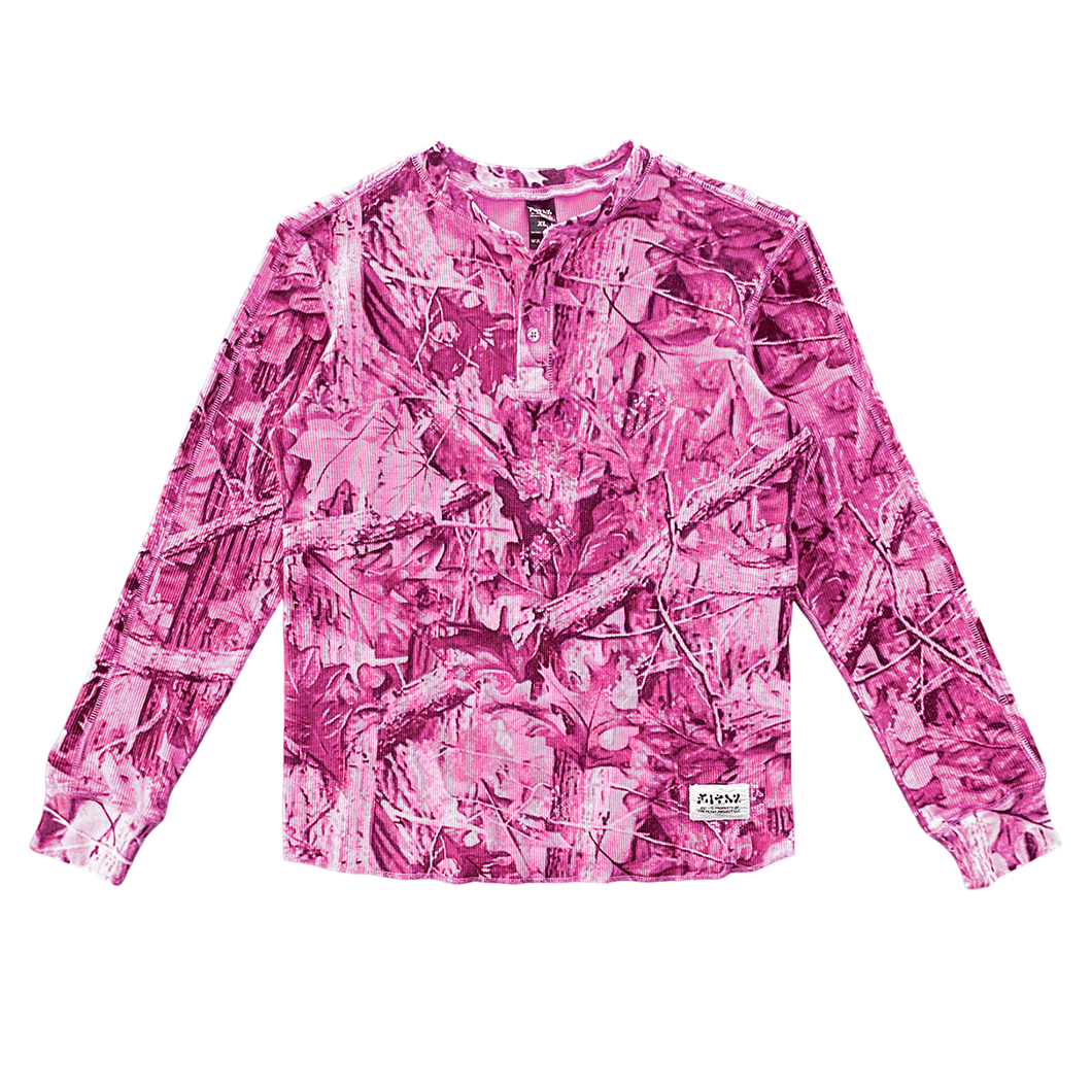 filthy® camo thermal henley (pink)