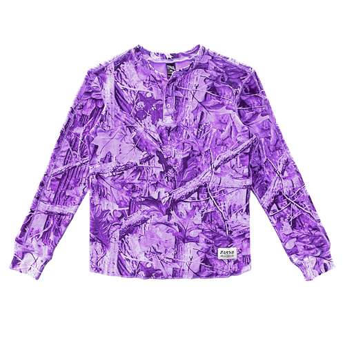 filthy® camo thermal henley (purple)