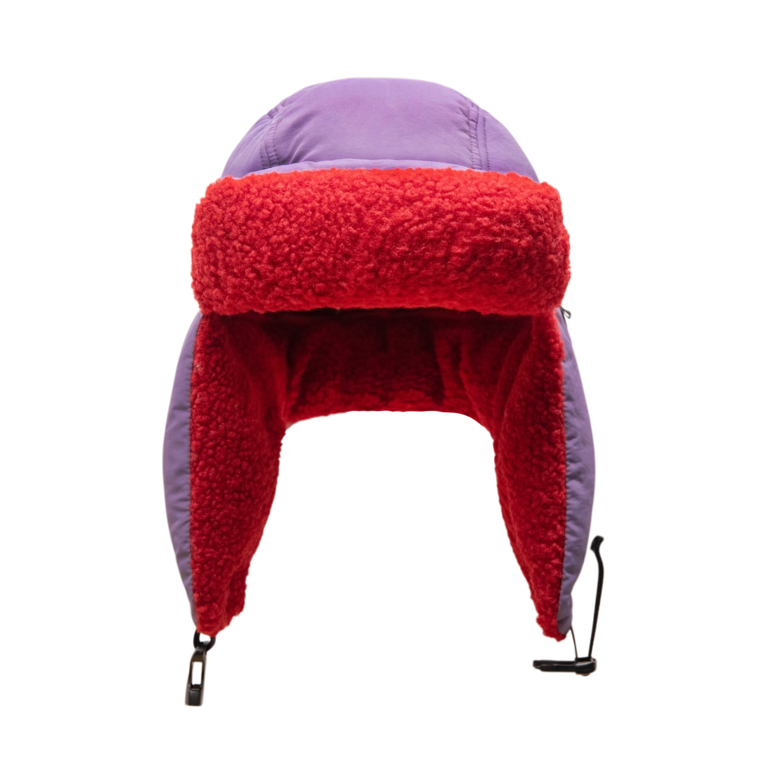 filthy ear flap fleece hat grey purple the filthy project