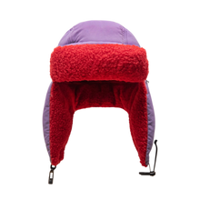 filthy® ear-flap fleece hat grey purple