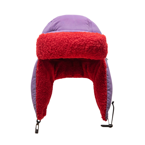 filthy® ear-flap fleece hat grey purple