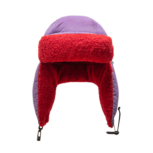 filthy® ear-flap fleece hat grey purple