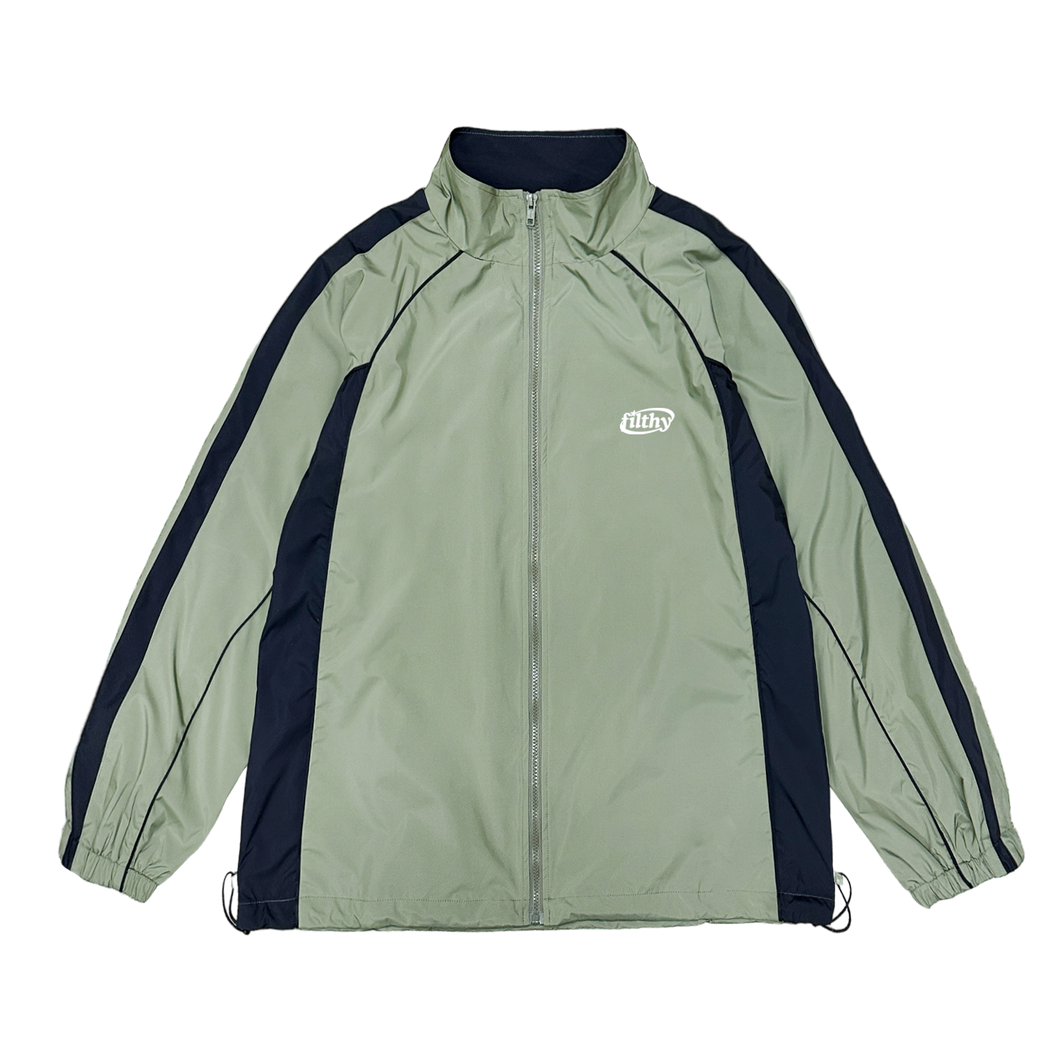 filthy® nylon track jacket (Moss / Black)