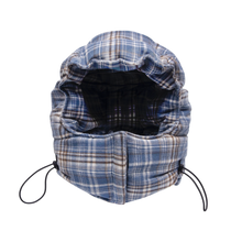 filthy® plaid puffer hood (blue)
