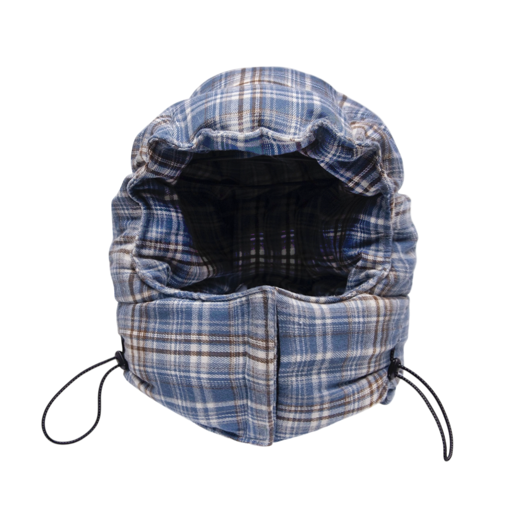filthy® plaid puffer hood (blue)