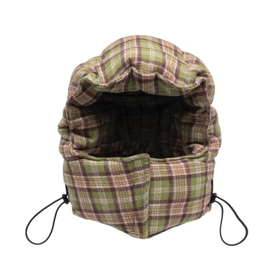 filthy® plaid puffer hood (green)