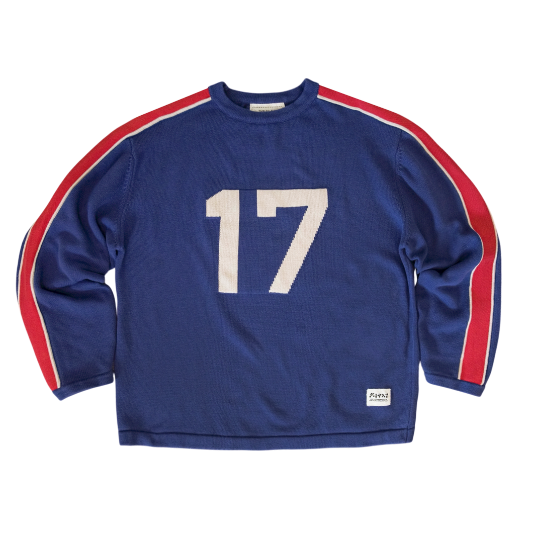 filthy® stripe knit sweater (navy)