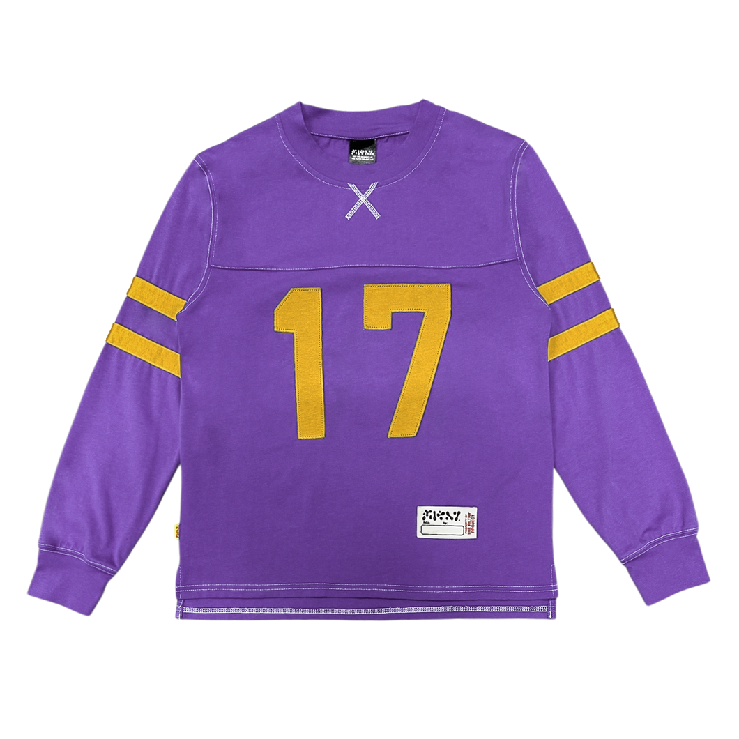 filthy® vintage football ls tee purple