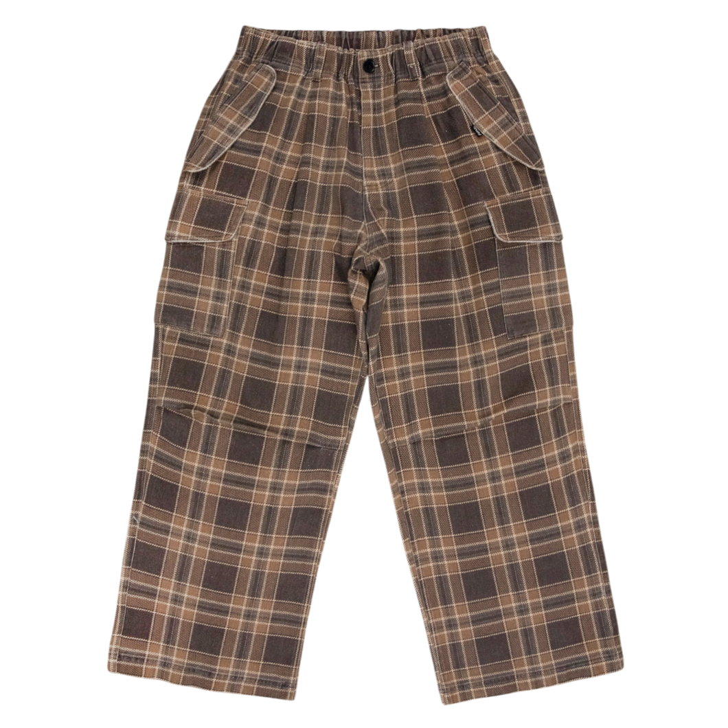 filthy® wide-leg cargo (brown plaid)