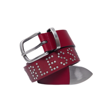 filthy riveted leather belt (dark red) *limited