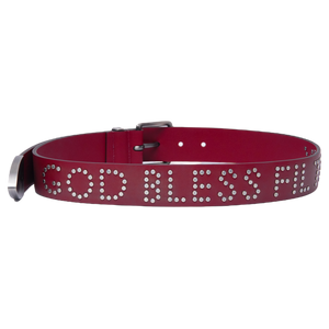 filthy riveted leather belt (dark red) *limited