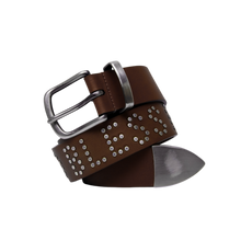 filthy riveted leather belt (dark brown)