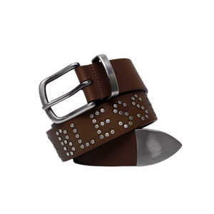 filthy riveted leather belt (dark brown)